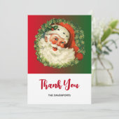 ヴィンテージサンタクロースとパインリースサンキュー サンキューカード (スタンド正面)