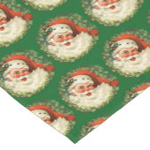 ヴィンテージサンタクロースとパインリース柄 ショートテーブルランナー (コーナー)