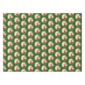 ヴィンテージサンタクロースとパインリース柄 テーブルクロス (正面(横))