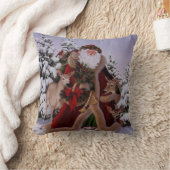 ヴィンテージサンタクロースと動物 クッション (ブランケット)