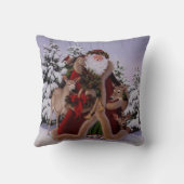 ヴィンテージサンタクロースと動物 クッション (裏面)