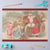 ヴィンテージサンタクロースと天使のクリスマス 薄葉紙 (クラフト)