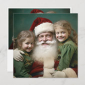 ヴィンテージサンタクロースと子供たち シーズンカード (正面/裏面)