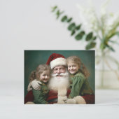 ヴィンテージサンタクロースと子供 シーズンポストカード (スタンド正面)