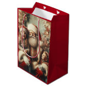 ヴィンテージサンタクロースと子供 ミディアムペーパーバッグ (裏面アングル)