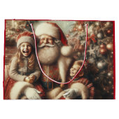 ヴィンテージサンタクロースと子供 ラージペーパーバッグ (裏面)