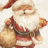 ヴィンテージサンタクロースと抱き枕クリスマス ポスター