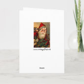 ヴィンテージサンタクロースと歩くスティック シーズンカード (裏面)