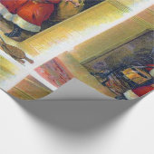 ヴィンテージサンタクロースと煙突 ラッピングペーパー (角)