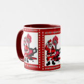 ヴィンテージサンタクロースと石炭コンロ マグカップ (正面左)