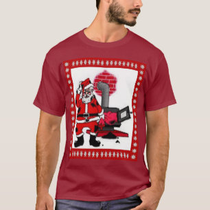 ヴィンテージサンタクロースと石炭コンロ Tシャツ