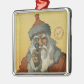 ヴィンテージサンタクロースと銃 メタルオーナメント (左)