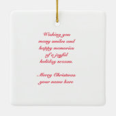 ヴィンテージサンタクロースと雪だるまクリスマスオーナメント セラミックオーナメント (裏面)