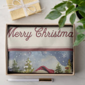 ヴィンテージサンタクロースと雪だるまクリスマス 薄葉紙 (ギフト)