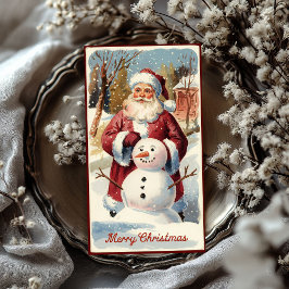 ヴィンテージサンタクロースと雪だるまクリスマス 薄葉紙