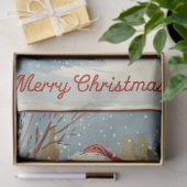 ヴィンテージサンタクロースと雪だるまクリスマス 薄葉紙 (ギフト)