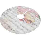 ヴィンテージサンタクロースと音楽ノート ブラッシュドポリエステルツリースカート (アングル)