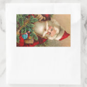 ヴィンテージサンタクロースのおもちゃつき 長方形シール (バッグ)