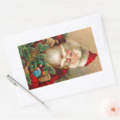 ヴィンテージサンタクロースのおもちゃつき 長方形シール (封筒)