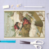 ヴィンテージサンタクロースのおもちゃ姿 薄葉紙 (クラフト)