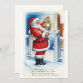 ヴィンテージサンタクロースのクリスマスの挨拶 シーズンカード (正面/裏面)