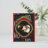 ヴィンテージサンタクロースのクリスマスの挨拶 ポストカード (スタンド正面)