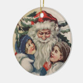 ヴィンテージサンタクロースのクリスマスオーナメント セラミックオーナメント (左)