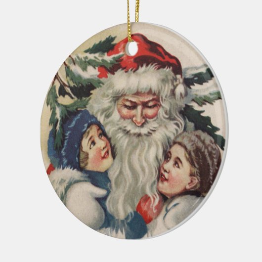 ヴィンテージサンタクロースのクリスマスオーナメント セラミックオーナメント (左)