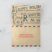 ヴィンテージサンタクロースのクリスマスカード カード (内部)