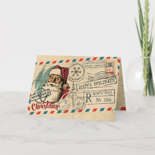 ヴィンテージサンタクロースのクリスマスカード カード (正面)