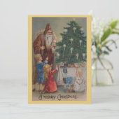 ヴィンテージサンタクロースのクリスマスカード シーズンカード (スタンド正面)