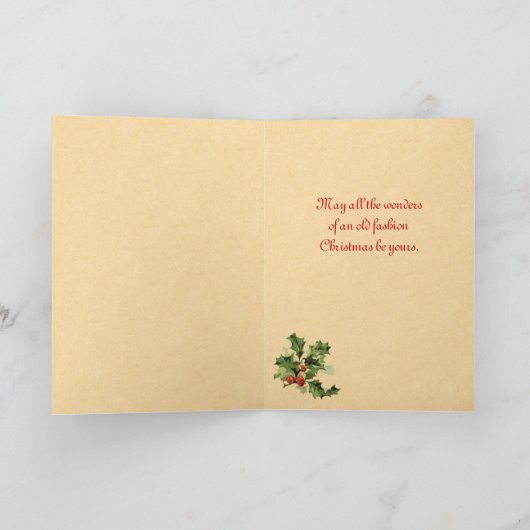 ヴィンテージサンタクロースのクリスマスカード シーズンカード (内部)