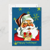 ヴィンテージサンタクロースのクリスマスカード シーズンポストカード (正面/裏面)