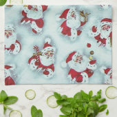 ヴィンテージサンタクロースのクリスマスキッチンタオル キッチンタオル (折り畳み)