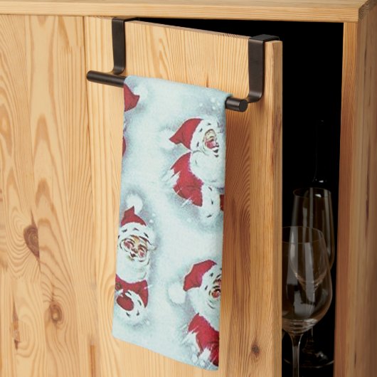 ヴィンテージサンタクロースのクリスマスキッチンタオル キッチンタオル (三つ折り)