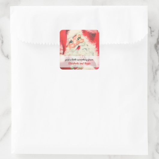 ヴィンテージサンタクロースのクリスマスギフトタグ スクエアシール (バッグ)