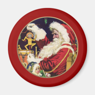 ヴィンテージサンタクロースのクリスマスギフトマグネット マグネット