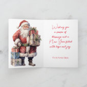 ヴィンテージサンタクロースのクリスマスグリーティングカード シーズンカード (内部)