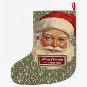 ヴィンテージサンタクロースのクリスマスストッキングパーソナライズ ラージクリスマスストッキング (裏面)