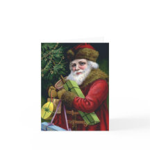 ヴィンテージサンタクロースのクリスマスノートカードノテカード