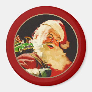 ヴィンテージサンタクロースのクリスマスプレゼント マグネット