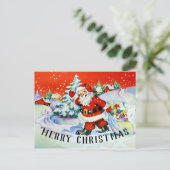 ヴィンテージサンタクロースのクリスマスポストカード ポストカード (スタンド正面)
