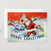 ヴィンテージサンタクロースのクリスマスポストカード ポストカード (正面/裏面)