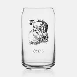 ヴィンテージサンタクロースのクリスマスミルク ガラス缶