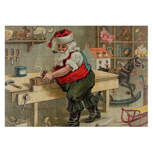 ヴィンテージサンタクロースのクリスマスワークショップ カッティングボード (正面)
