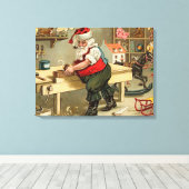 ヴィンテージサンタクロースのクリスマスワークショップ キャンバスプリント (インサイチュ (ウッドフロア))