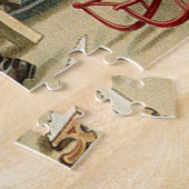 ヴィンテージサンタクロースのクリスマスワークショップ ジグソーパズル (側面)