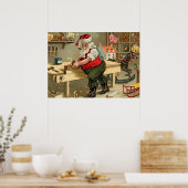 ヴィンテージサンタクロースのクリスマスワークショップ ポスター (キッチン)