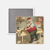 ヴィンテージサンタクロースのクリスマスワークショップ マグネット (正面/裏面)