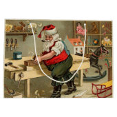 ヴィンテージサンタクロースのクリスマスワークショップ ラージペーパーバッグ (裏面)